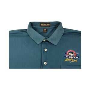 Vintage 90's F/A-18 STRIKE FIGHTER "Hornet Team" Navy Jet Polo Shirt Size Large